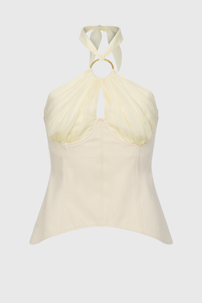 Chiffon Cinch Corset Top (UK6)