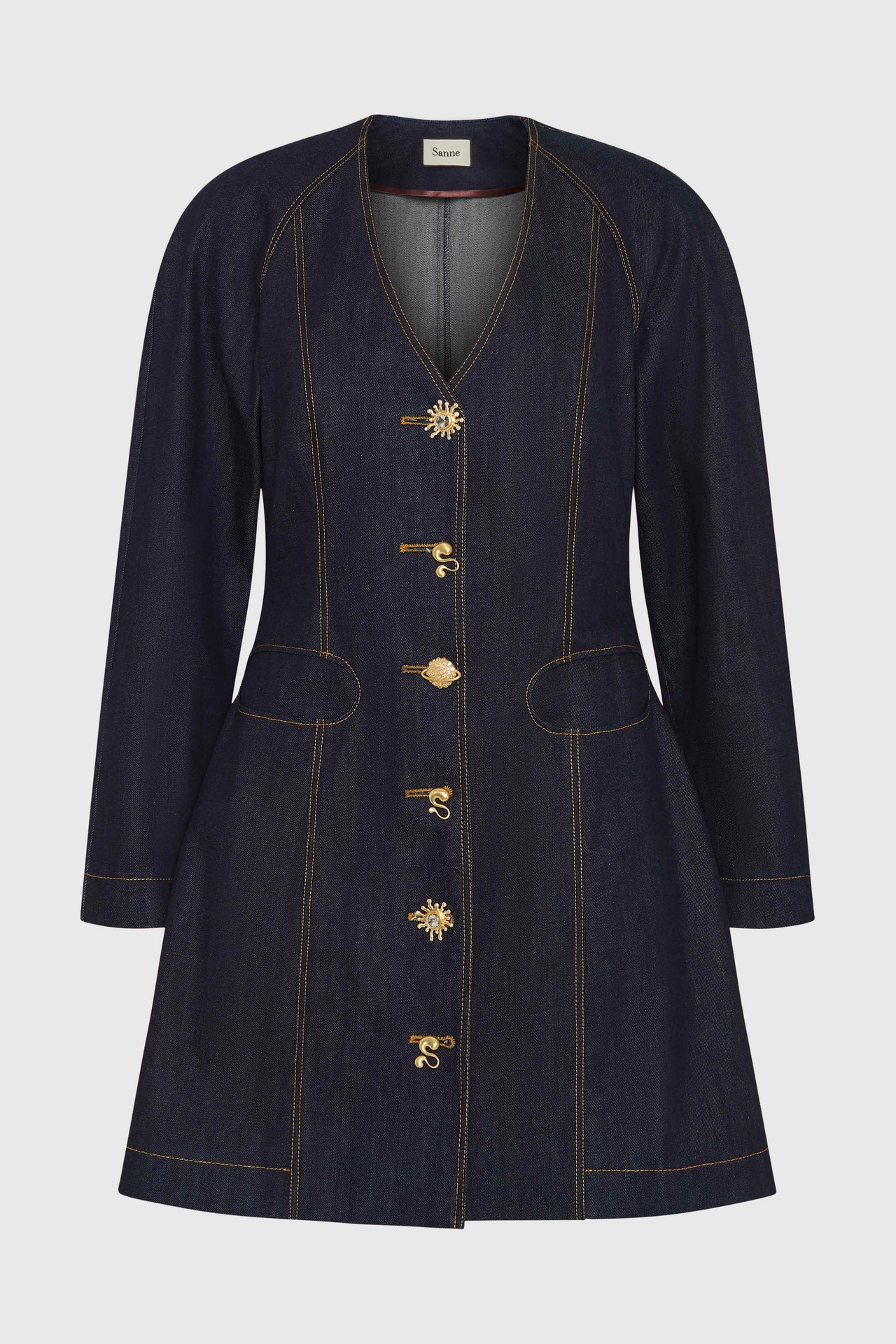 Indigo Denim Corset Dress (UK6)