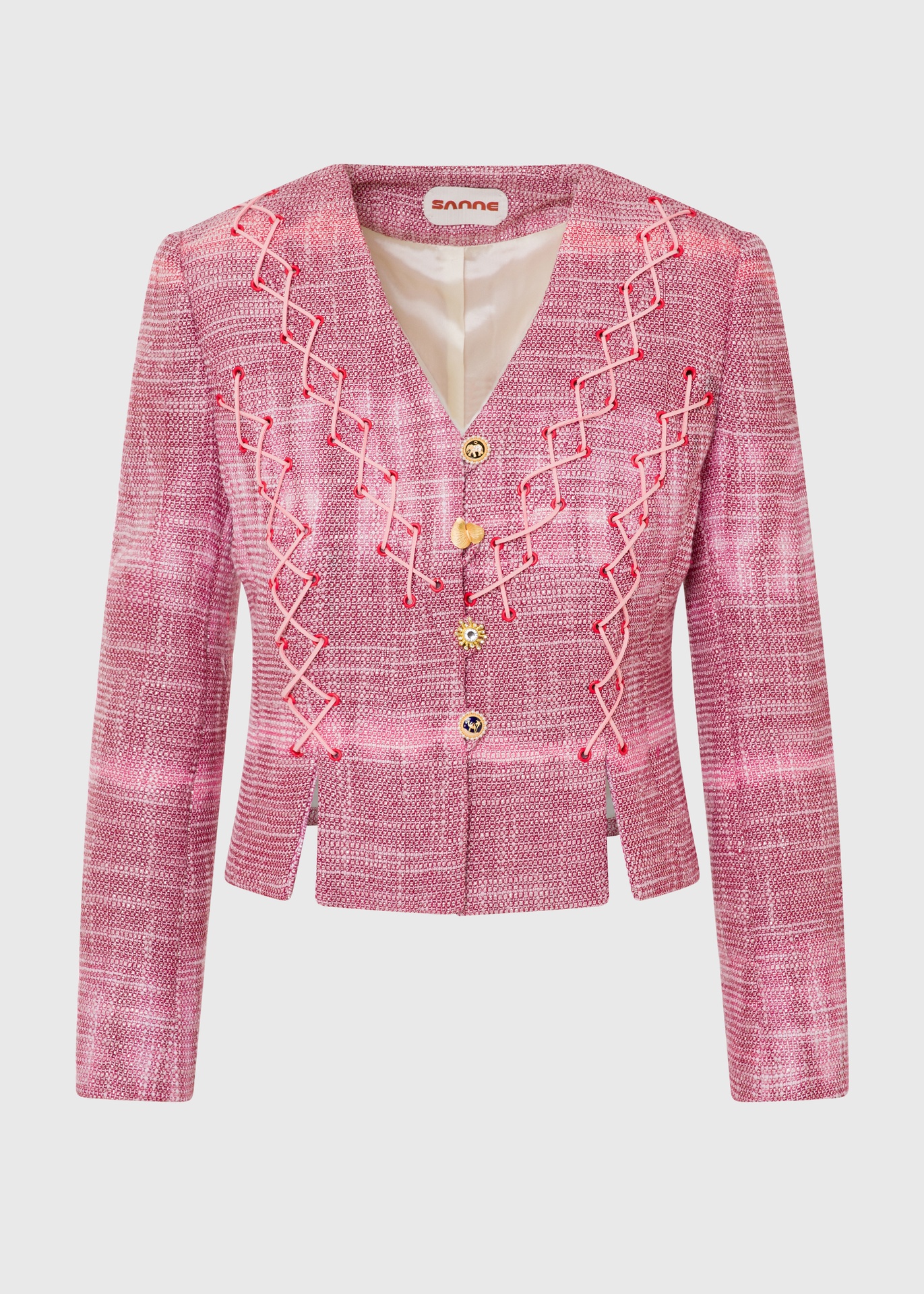 [SANNE216] Laguna Blush pink tweed jacket